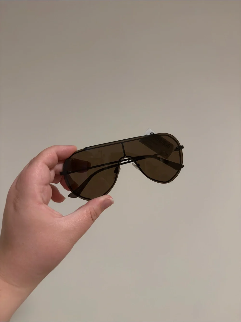 DIFF Imani Black/Brown Shield Sunglasses NWT